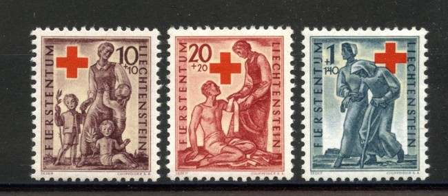 1945 - LIECHTENSTEIN - LOTTO/40911 - PRO CROCE ROSSA 3 v. -  T/L