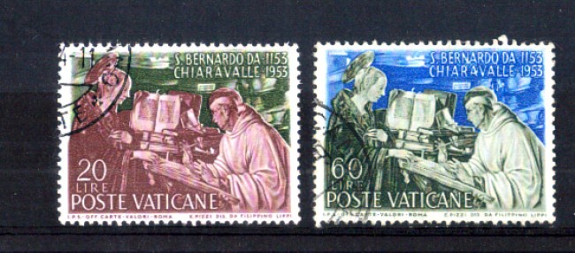 1953 - LOTTO/11377 - VATICANO - SAN BERNARDO 2v. - USATI