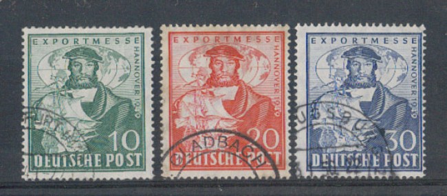 GERMANIA - BIZONA - 1949 - LOTTO/2038 - FIERA DI HANNOVER 3v.