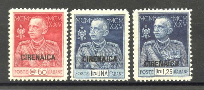 1925/26 - CIRENAICA - LOTTO/40703 - GIUBILEO DEL RE 3v. - NUOVI