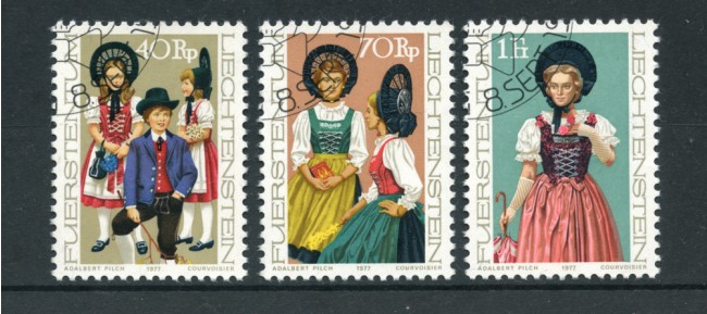 1977 - LOTTO/23515U - LIECHTENSTEIN - COSTUMI NAZIONALI 3v. - USATI
