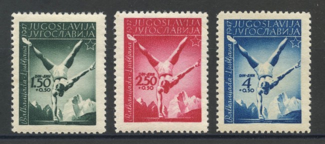 1947 - JUGOSLAVIA - GIOCHI BALCANICI 3v. - LINGUELLATI - LOTTO/33754L