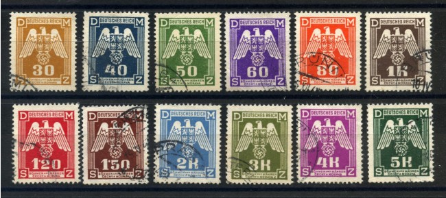 1943 - BOEMIA E MORAVIA - LOTTO/38658 - SERVIZIO 12v. - USATI