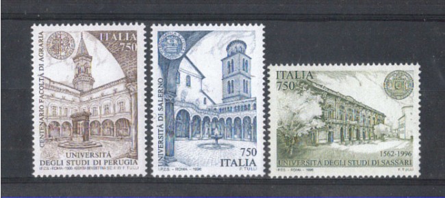 1996 - LOTTO/7124 - REPUBBLICA - UNIVERSITA' ITALIANE 3V. - NUOVI