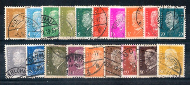 1928 - LOTTO/REG414CPU - GERMANIA REICH - EFFIGI DI EBERT e HINDEMBURG - USATI