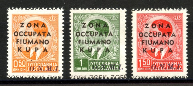 1941 - ZONA FIUMANO KUPA - LOTTO/39815 - OPERA O.N.M.I 3v. - NUOVI