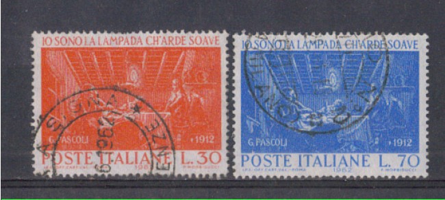 1962 - LOTTO/6399U - REPUBBLICA - G.PASCOLI 2v. USATI