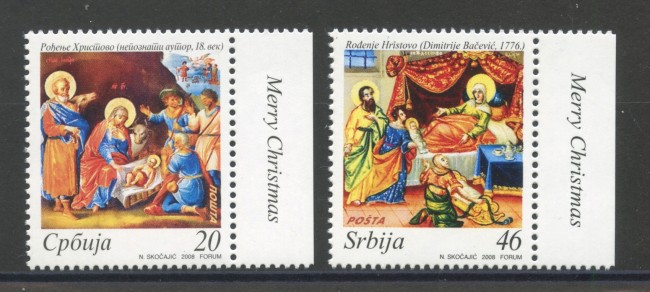 2008 - SERBIA REPUBBLICA -  NATALE  2v. - NUOVI - LOTTO/35098