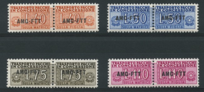 1953 - lotto/11672 - TRIESTE A - PACCHI IN CONCESSIONE 4v. - LING.