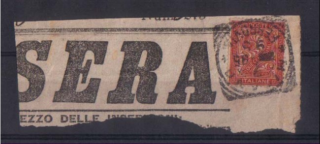1863 - LOTTO/REG15UF - REGNO  - 2c. ROSSO MATTONE - SU FRAMMENTO