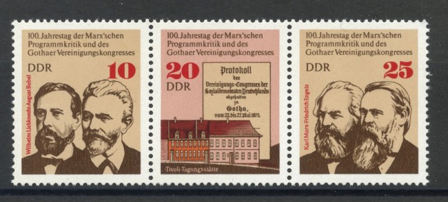 1975 - GERMANIA DDR - CRITICA DEL PROGRAMMA  3v.- NUOVI - LOTTO/36519