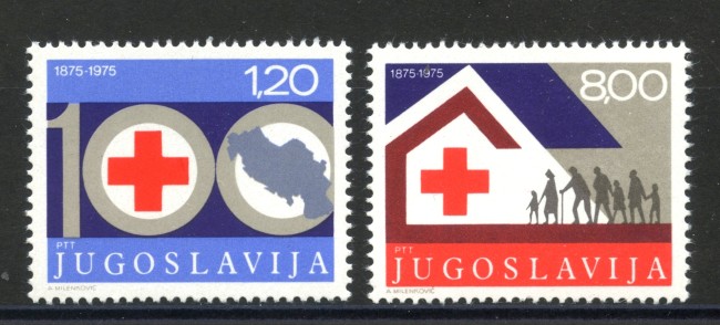1975 - JUGOSLAVIA - CENTENARIO CROCE ROSSA  2v. - NUOVO - LOTTO/35631