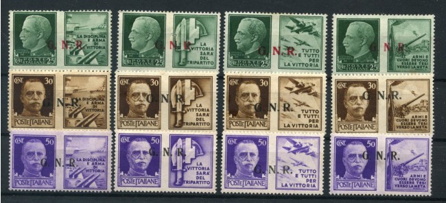 1944 - REPUBBLICA SOCIALE - LOTTO/43587 - PROPAGANDA DI GUERRA 12v. - LINGUELLATI