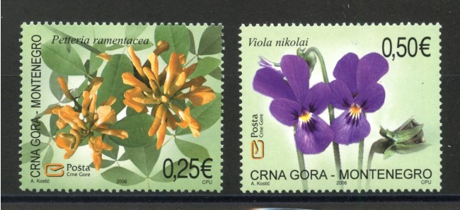 2006 - MONTENEGRO REPUBBLICA - FIORI  2v. - NUOVI - LOTTO/34825
