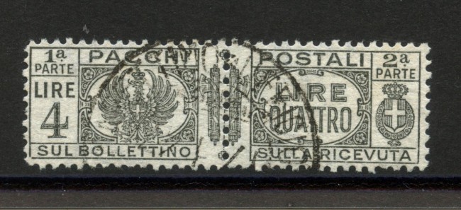 1927/32 - REGNO - LOTTO/40105 - 4 LIRE PACCHI POSTALI - USATO