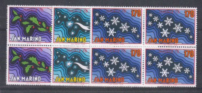 1978 - LOTTO/7991Q - SAN MARINO - NATALE - QUARTINE