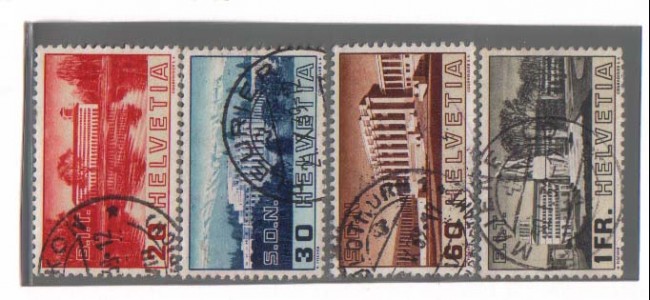 1938 - LBF/2846 -  SVIZZERA - SOCIETA' NAZIONI  4v. USATI