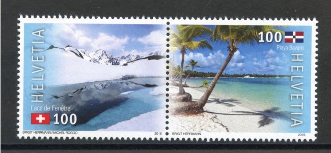 2016 - SVIZZERA - LOTTO/38029 - RELAZIONI CON REP. DOMINICANA 2v. - NUOVI