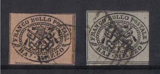 STATO PONTIFICIO - 1852 -  LOTTO/2992 -  1/2 BAJ