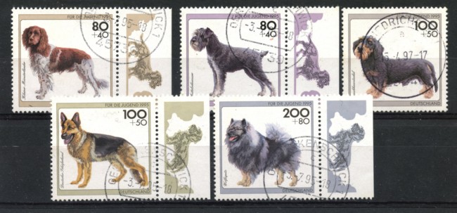 1995 - LOTTO/19120U - GERMANIA - RAZZE CANINE 5v. - USATI