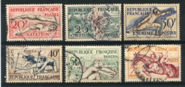 1953 - LOTTO/11907 - FRANCIA - OLIMPIADI DI HELSINKI 6v. - USATI