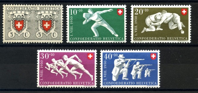 1950 - LOTTO/39401 - SVIZZERA - PRO PATRIA 5v. - NUOVI