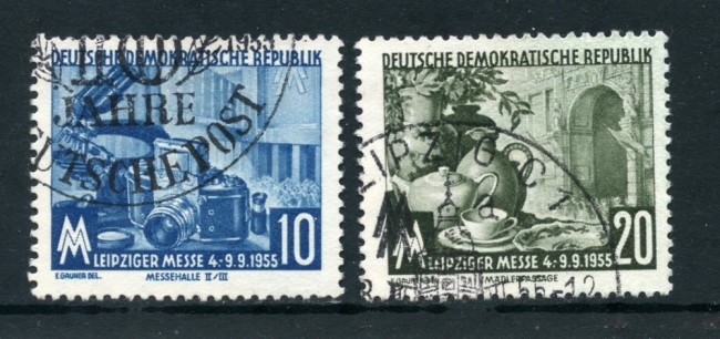 1955 - GERMANIA ORIENTALE DDR - FIERA DI LIPSIA 2v. - USATI - LOTTO/25415