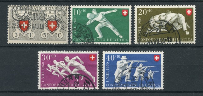 1950 - LOTTO/22313 - SVIZZERA - PRO PATRIA 5v. - USATI