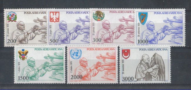 1980 - LOTTO/5823 - VATICANO - VIAGGI DEL PAPA 7v. P/A - NUOVI