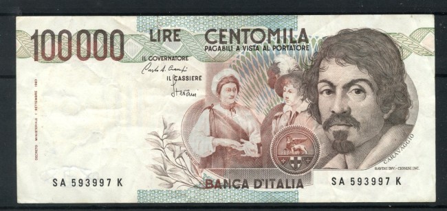 1983 - REPUBBLICA - LOTTO/47906 - 100.000 LIRE CARAVAGGIO