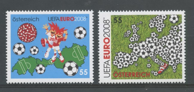 2008 - AUSTRIA - EUROPEI DI CALCIO 2v. - NUOVI - LOTTO/33412