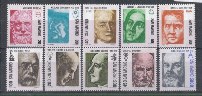 1982 - LOTTO/8025 - SAN MARINO - SCIENZIATI - NUOVI