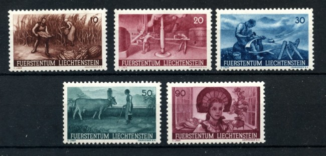 1941 - LIECHTENSTEIN - PROPAGANDA AGRICOLTURA 5v. - NUOVI - LOTTO/25107