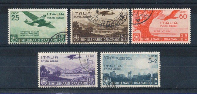 1936 - LOTTO/REGA99CPUF - REGNO - BIMILLENARIO DI ORAZIO POSTA AEREA USATI