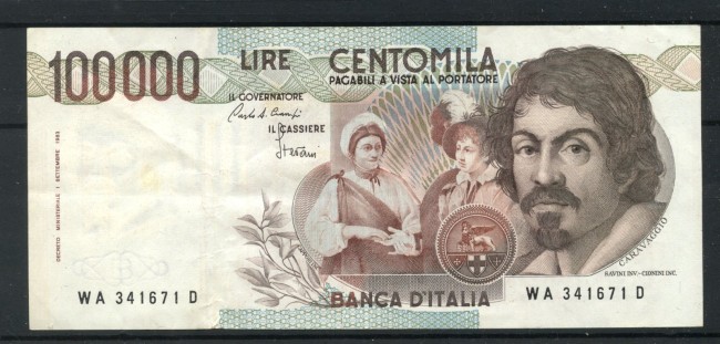 1983 - REPUBBLICA - LOTTO/47905 - 100.000 LIRE CARAVAGGIO 