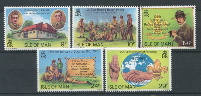 1982 - LOTTO/22908 - ISOLA DI MAN - SCOUTISMO 5v. - NUOVI