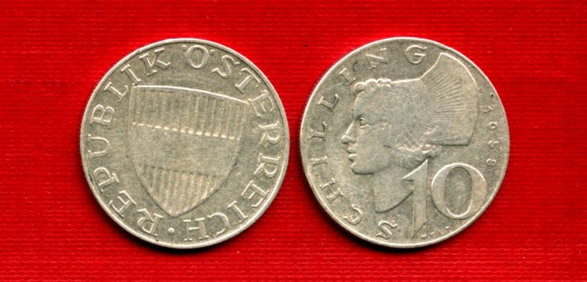 1958 - LOTTO/M21620 - AUSTRIA - 10 SCELLINI ARGENTO