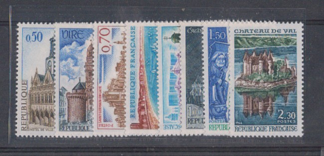 1966/67 - LOTTO/4541 - FRANCIA - SERIE TURISTICA 8v.