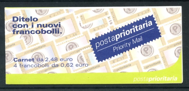2002 - REPUBBLICA - POSTA PRIORITARIA LIBRETTO . NUOVO - LOTTO/25647
