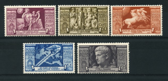 1937 -  LOTTO/13063 - REGNO - BIMILLENARIO DI AUGUSTO POSTA AEREA 5v. - NUOVI