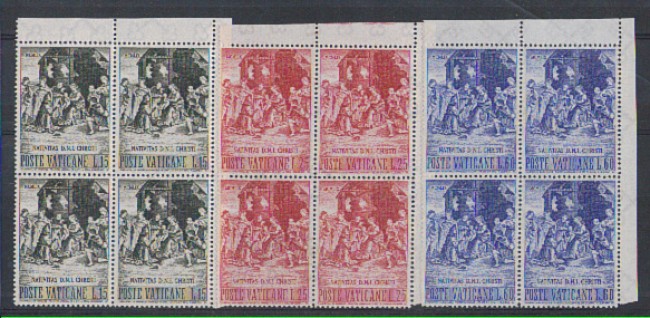 1959 - LOTTO/5865Q - VATICANO - NATALE 3v. QUARTINE