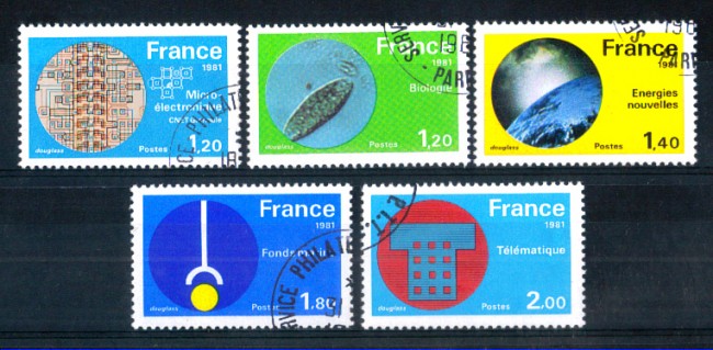 1981 - LOTTO/FRA2130CPU - FRANCIA - GRANDI REALIZZAZIONI 5v. - USATI