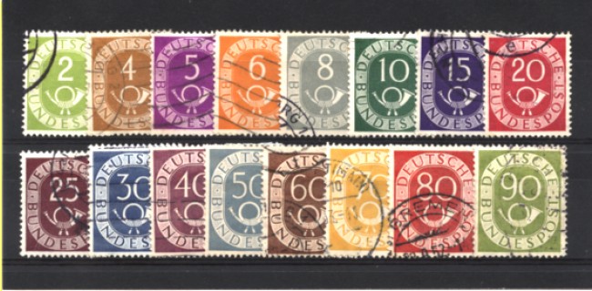 1951 - LOTTO/964A - GERMANIA FEDERALE - CIFRA E CORNO DI POSTA - USATI