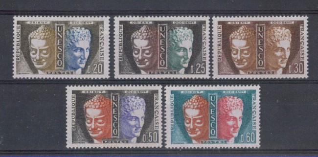 1961 - LOTTO/5249 - FRANCIA SERVIZIO - UNESCO 5v.