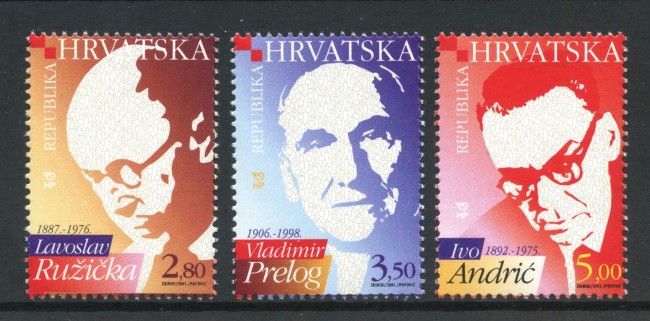 2001 - CROAZIA - PREMI NOBEL 3v. - NUOVI - LOTTO/32919