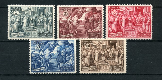 1951 - LOTTO/22037 - VATICANO - CONCILIO DI CALCEDONIA 5v. NUOVI