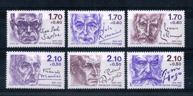 1985 - LOTTO/FRA2362CPN - FRANCIA - PERSONAGGI CELEBRI 6v. - NUOVI