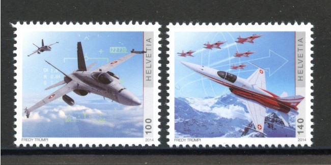 2014 - SVIZZERA - LOTTO/37846 - CENTENARIO AERONAUTICA 2v. - NUOVI