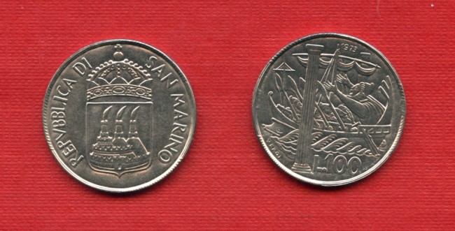 1973 - LOTTO/M16659 - SAN MARINO - 100 LIRE  NAVE DI ODISSEO
