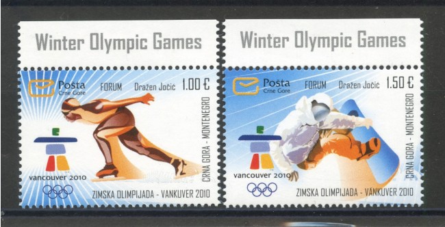 2010 - MONTENEGRO REPUBBLICA - OLIMPIADI INVERNALI DI VANCOUVER  2v. - NUOVI - LOTTO/34884